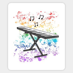 Piano Keyboard Rainbow Colours Pianist Musician Sticker